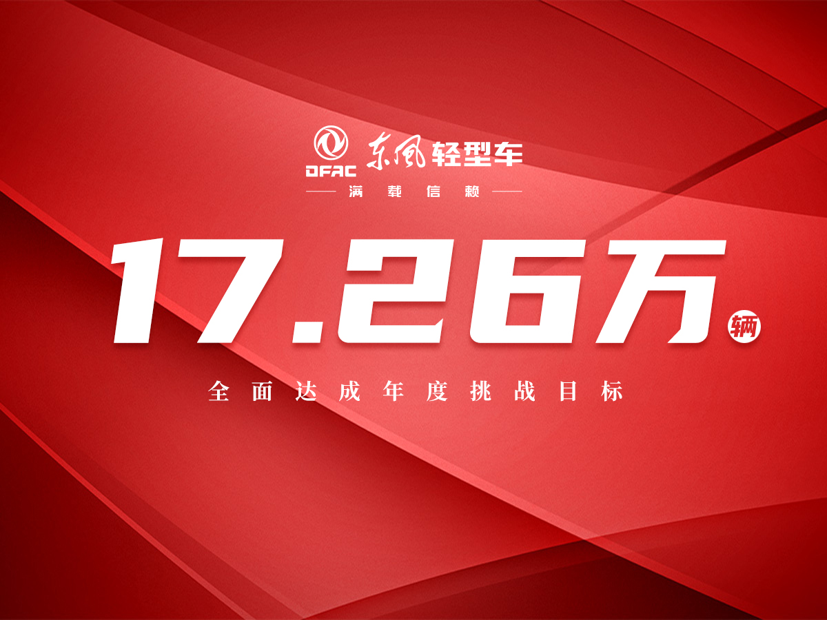 17.26万辆，全面达成年度挑战目标！